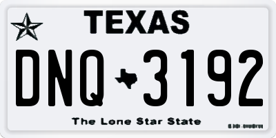 TX license plate DNQ3192