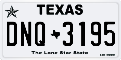 TX license plate DNQ3195