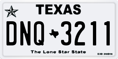 TX license plate DNQ3211
