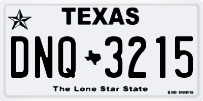 TX license plate DNQ3215