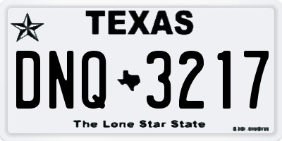 TX license plate DNQ3217