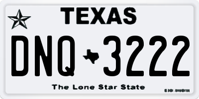 TX license plate DNQ3222