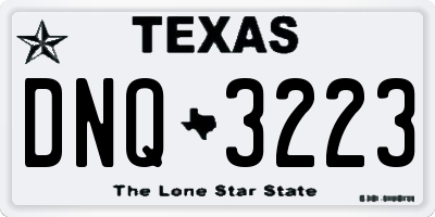 TX license plate DNQ3223