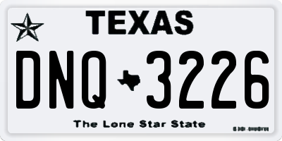 TX license plate DNQ3226