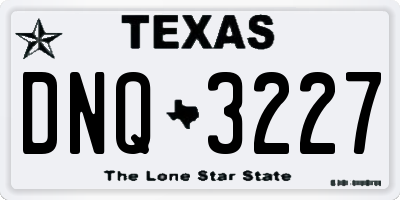 TX license plate DNQ3227
