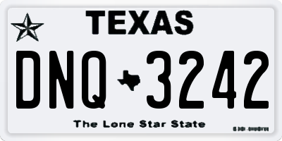 TX license plate DNQ3242