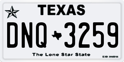 TX license plate DNQ3259