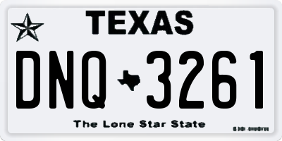 TX license plate DNQ3261
