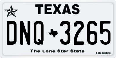 TX license plate DNQ3265