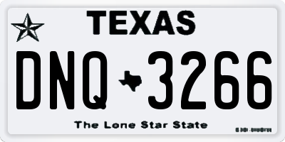 TX license plate DNQ3266