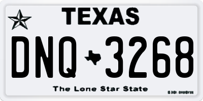 TX license plate DNQ3268