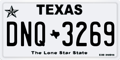 TX license plate DNQ3269