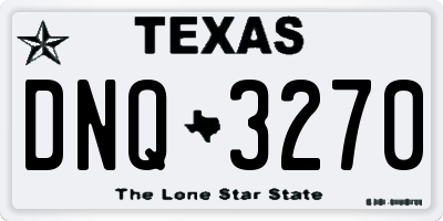 TX license plate DNQ3270