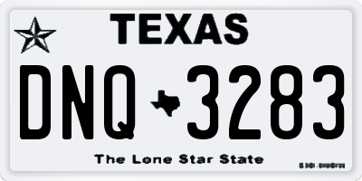 TX license plate DNQ3283
