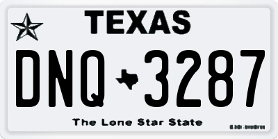 TX license plate DNQ3287