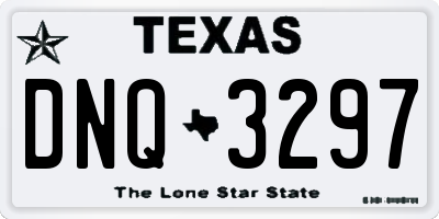 TX license plate DNQ3297