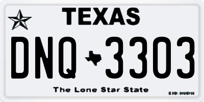 TX license plate DNQ3303