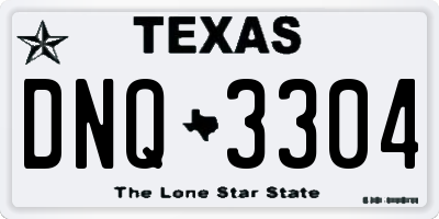 TX license plate DNQ3304