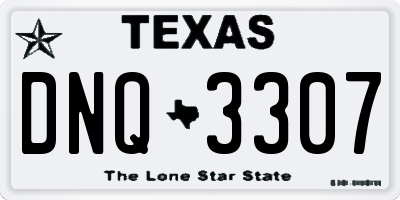 TX license plate DNQ3307