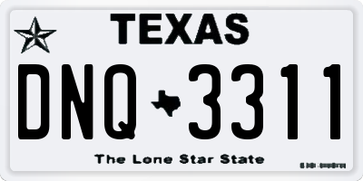 TX license plate DNQ3311