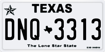 TX license plate DNQ3313