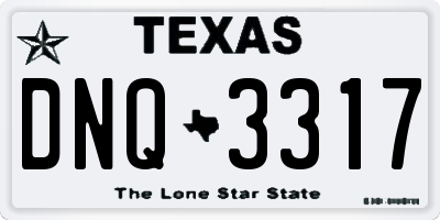 TX license plate DNQ3317