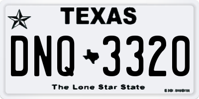TX license plate DNQ3320