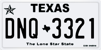 TX license plate DNQ3321