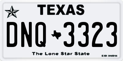 TX license plate DNQ3323