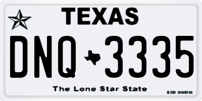 TX license plate DNQ3335