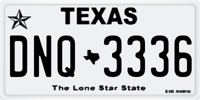 TX license plate DNQ3336