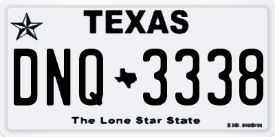 TX license plate DNQ3338
