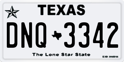 TX license plate DNQ3342