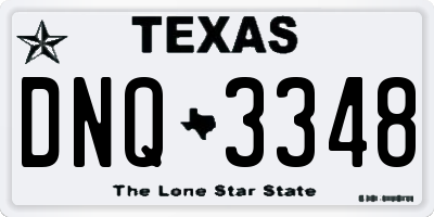 TX license plate DNQ3348