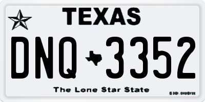 TX license plate DNQ3352