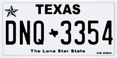 TX license plate DNQ3354