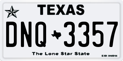 TX license plate DNQ3357
