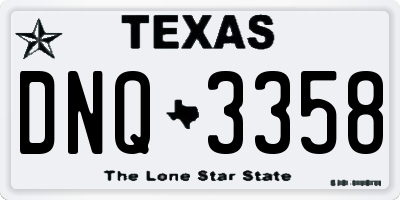 TX license plate DNQ3358