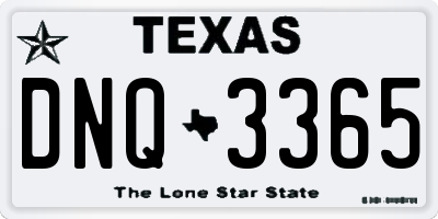 TX license plate DNQ3365