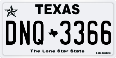 TX license plate DNQ3366