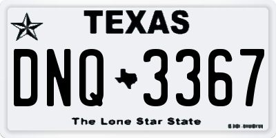 TX license plate DNQ3367