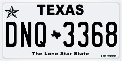 TX license plate DNQ3368