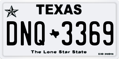 TX license plate DNQ3369