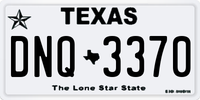 TX license plate DNQ3370