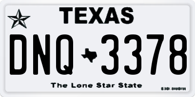 TX license plate DNQ3378