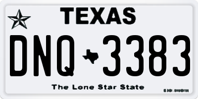 TX license plate DNQ3383