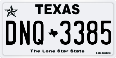 TX license plate DNQ3385