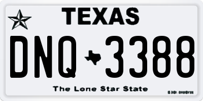 TX license plate DNQ3388