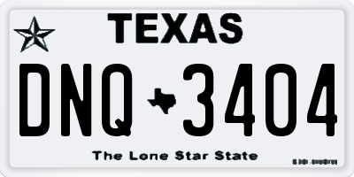 TX license plate DNQ3404