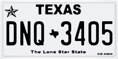 TX license plate DNQ3405